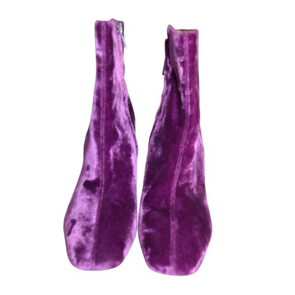NWOT Sam Edelman Women Codie Orchid Purple Velvet Ankle Boots Size 8.5 Retro y2k - Picture 3 of 10